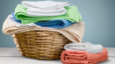 laundry folded in a basket