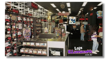 World of Nintendo 1993 Showroom cheio de consoles, pessoas jogando os lançamentos do Super Nes