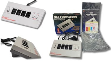 O adaptador multijogador NES Four Score foi lançado pela Nintendo 1990
