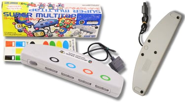 Super Multitap lançado pela Hudson Soft um adaptador multijogador para o Super NES, em 1993