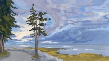 Coastal Trees - Painting by Michelle Darwin