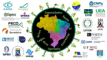símbolos das instituições fomentadoras de pesquisa e universidades