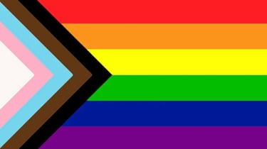 Inclusive Pride Flag. Countdown Timer below.