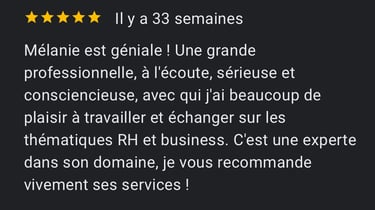 Avis 5 étoiles sur mélanie nardi