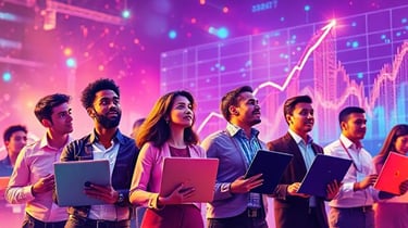 AI transforming business with growth and technology.
