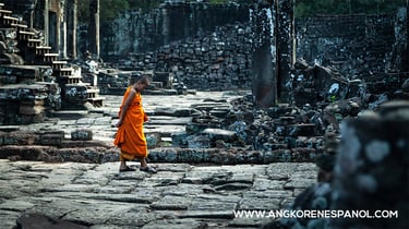 Monje budista en Bayon