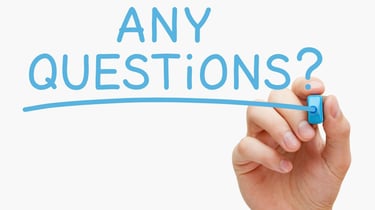 Text that reads "any questions"