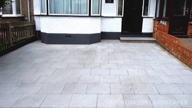 Basic grey slab driveway