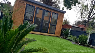 Exotic Modern Dynamic Designer Circle Lawn Tropical Small Garden