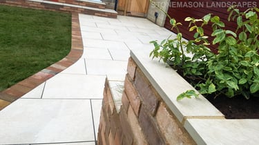 Colourful Garden Makeover Brick Seating Planer Bar New Lawn