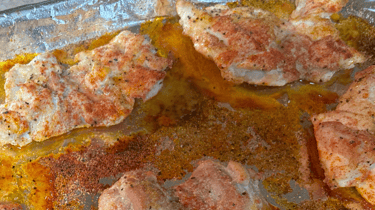 Chicken Viola baked chicken on pan