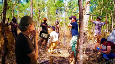 TvWorks on location filming Tiwi Warrior and The Samurai from the sky.