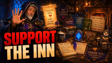 Support WoWPrimer page with fantasy books, activities, products, and Emperor Noob Sidious thanking viewers.