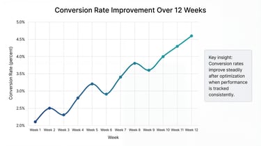 conversion rate improvement over 12 weeks