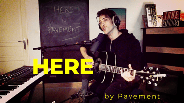 Guitar teacher performing 'Here' by Pavement in home studio