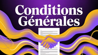 Graphique de poignée de main avec le texte Conditions Générales, représentant les conditions général