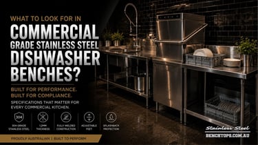 Full wash station setup featuring commercial stainless steel dishwasher benches.