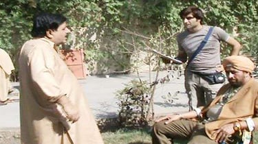 Shafqat Cheema ,Film Writer & Director Saleem Murad & Film Editor Naghman Saleem on Movie Set Kafra.