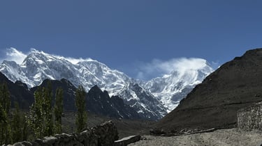 Majestic peaks of the Karakoram Range in Hunza Valley, Pakistan