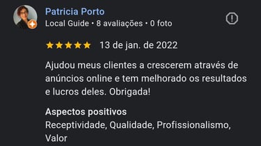 depoimento 5 estrelas