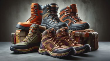 variety of hiking boots 