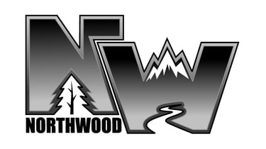 Northwood logo featuring interlocking NW letters with mountain, pine tree, and river graphics.