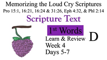 1st Words Learn/Review D (Days 5-7)