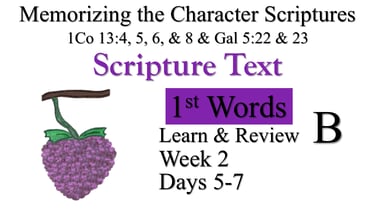1st Words Learn/Review B (Days 5-7)