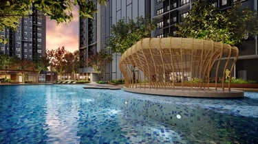 Pearl Crown stepping stone landscape feature near RTS property