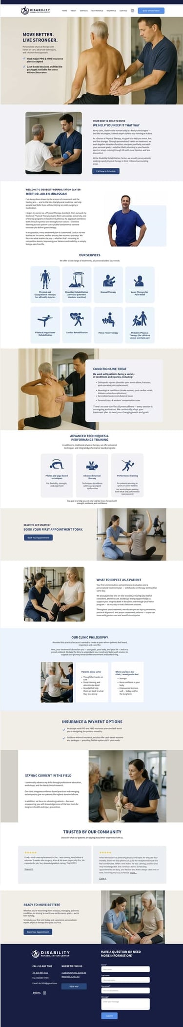 Disability rehabilitation one page website preview