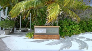 LUX South Ari Atoll Maldives welcome sign