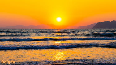 a sunset over the Iztuzu Beach