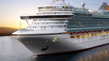 Tourists Cruise ship in Benin Port