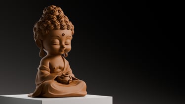 modélisation 3D avec Zbrush d'un petit bouddha porte encens