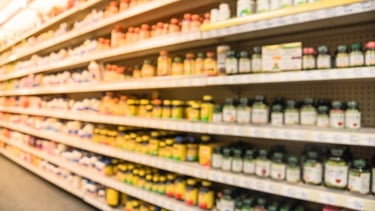 supplements on shelves
