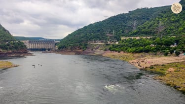 View of Srisailam Dam - where the Krishna River meets an engineering marvel.