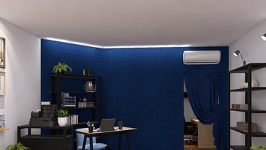 Render 3D de iluminación estratégica para concept store industrial en Venecia por Atípico.