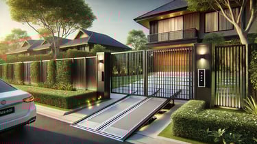 automatic sliding door in a bungalow