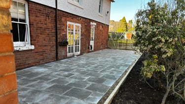 grey stone slabs installed by B R Building and Landscapes in droitwich