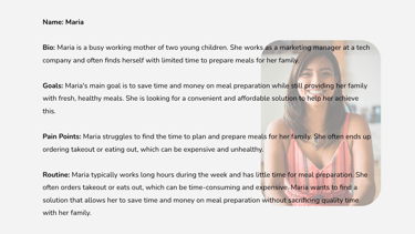 User persona, woman