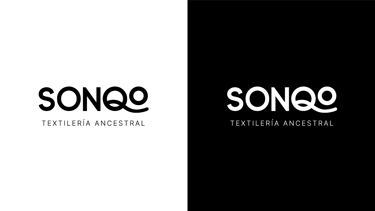Nueva imagen de la marca Sonqo Textilería Ancestral sobre fondo blanco y negro