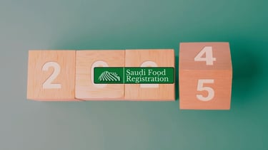 Saudi Food Registration Logo with 2025 as background