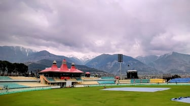 Dharamshala cricket stadium in Himachal Pradesh.