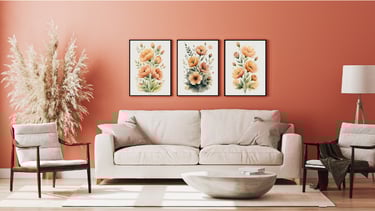 Décoration murale avec des posters de la série Harmonie Florale Danabelle B Créations