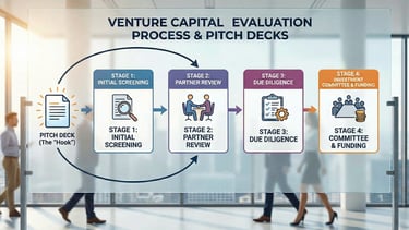Venture capital evaluation process and funding stages