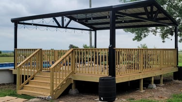 Metal Patio with Deck
