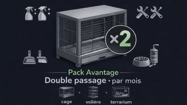 infographie du pack avantage la vie sans crotte qui inclus deux nettoyages par mois