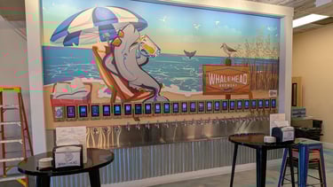 whalehead brewing beach themed wall mural