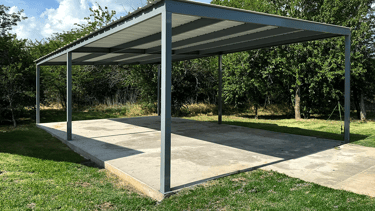 Metal Patio with Concrete Flooring