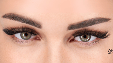 a woman with volume lash extensions